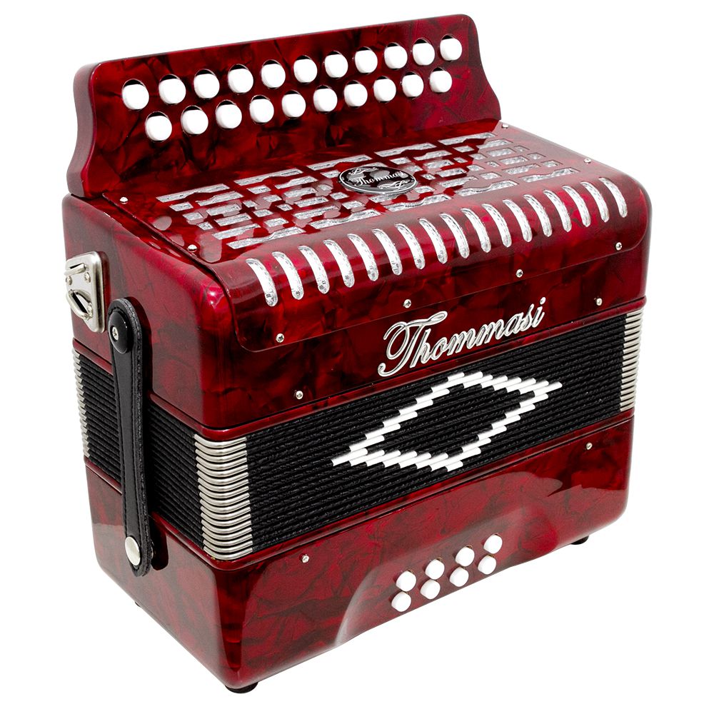 Acordeon 8 Baixos 21 Botões Ta 821bs Vermelho Thommasi
