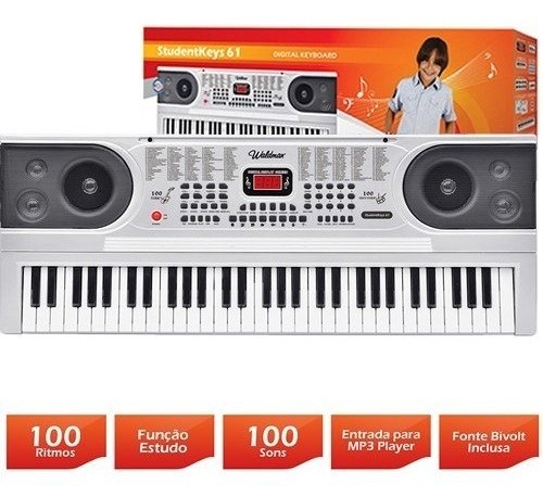 Teclado Musical 61 Teclas Estudante Bivolt Stk-61 Waldman