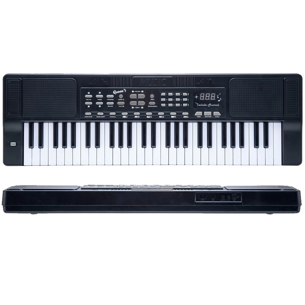 Teclado Musical Crianças Iniciantes Queens 54 Teclas Leds