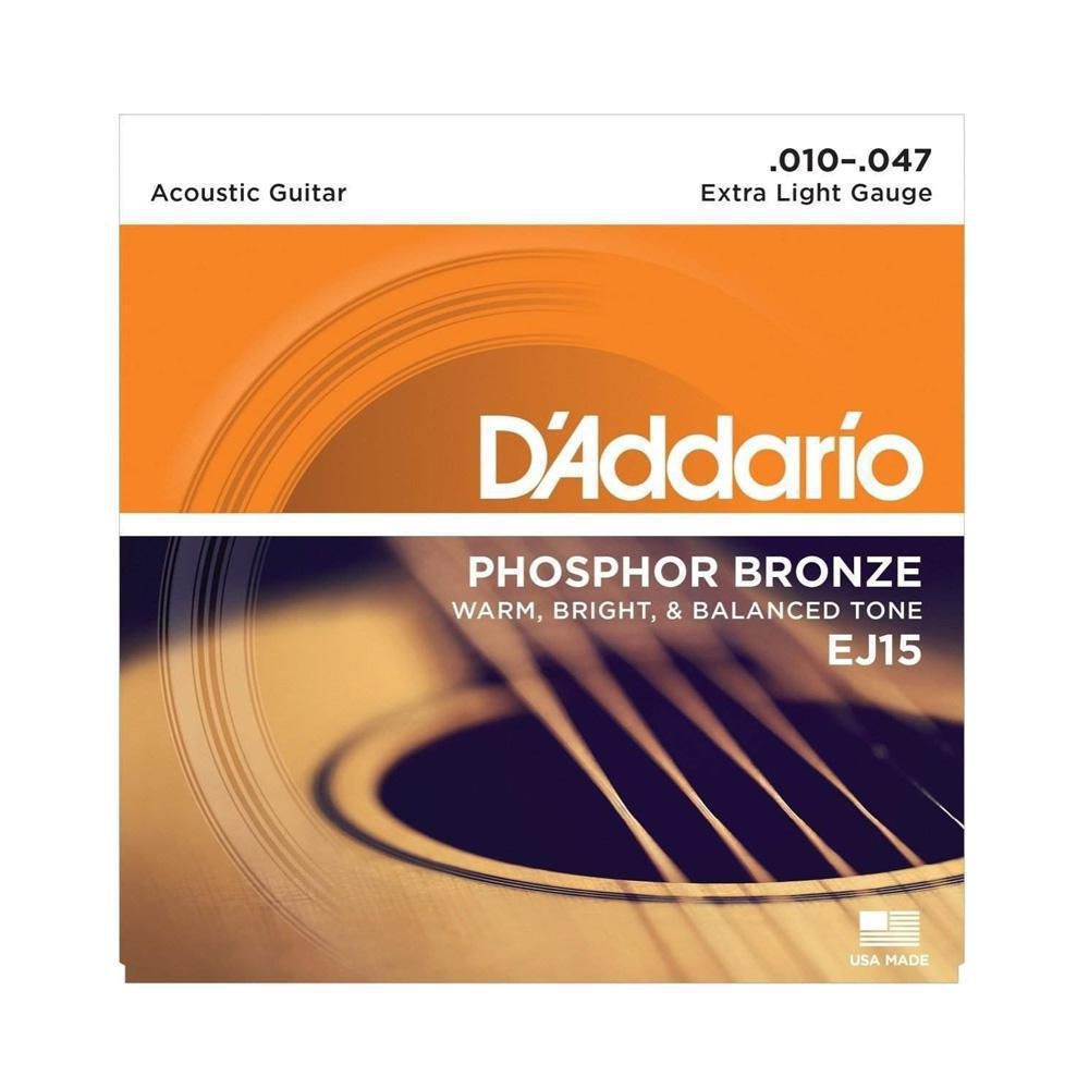 Encordoamento Para Violão Ej15 Phosphor .010 D`Addario