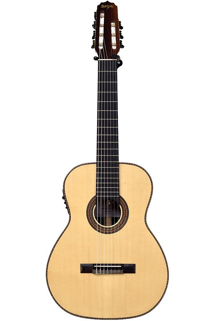 Violão Elétrico Rozini Concertista 7 Cordas RX217 Fishman Maciço Natural
