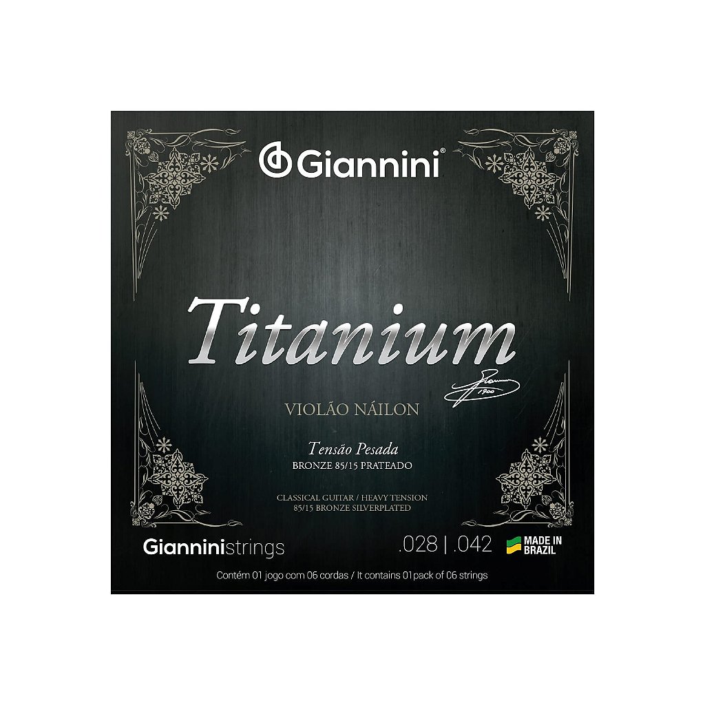 Encordoamento Giannini Violão Titanium Nylon Bronze GENWTA