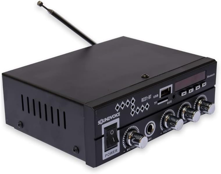 Amplificador Receiver Soundvoice RC01-BT 60W 4 Ohms USB FM BT