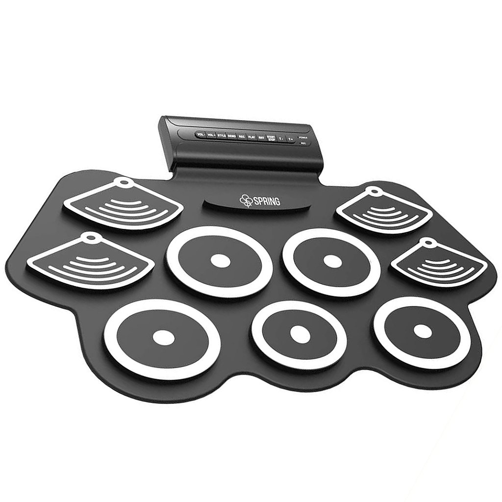 Bateria Eletrônica Spring 9 Pads Dobrável Preto