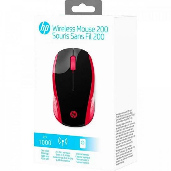 Mouse HP X200 OMAN Sem Fio 1000 DPI Vermelho