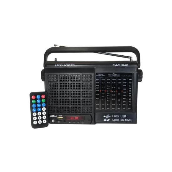 Rádio Portátil Motobras RM-PU32AC 7 Faixas Preto