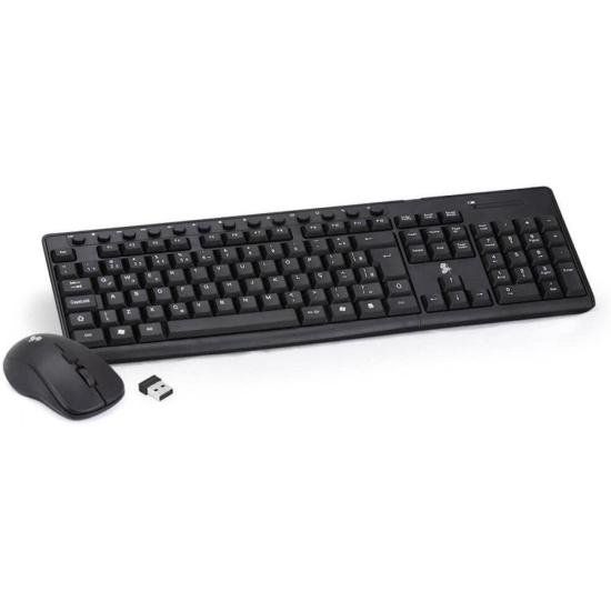 Kit Teclado e Mouse Sem Fio Office KW-500 2.4GHz Preto 5+