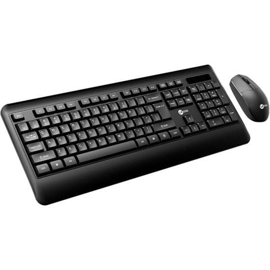 Kit Teclado e Mouse Lecoo CM202 Sem Fio Preto