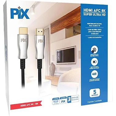 Cabo HDMI 2.1 8k 5m Fibra Ótica Pix