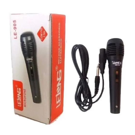 Microfone Profissional Cardioide Com Fio Lelong LE-905