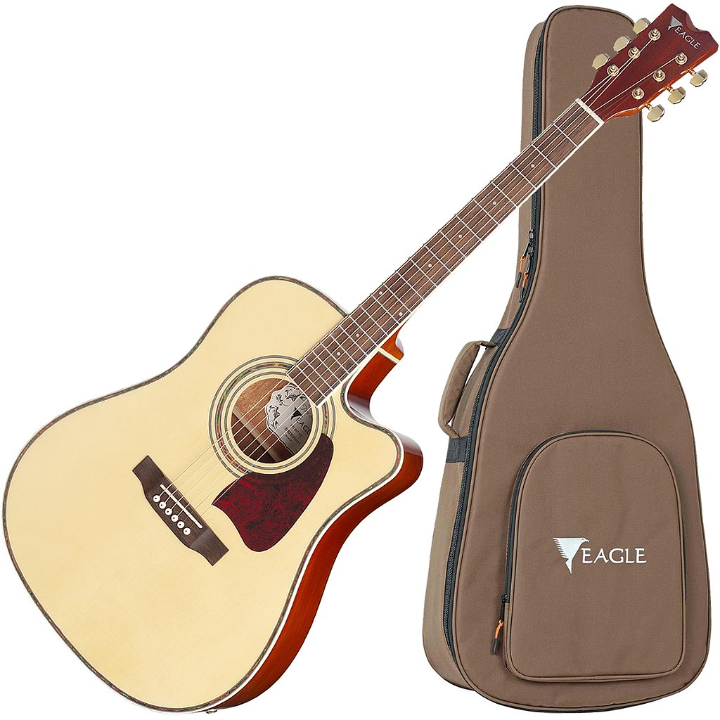 Violão Folk Eletroacústico Eagle CH889 Natural Dreadnought
