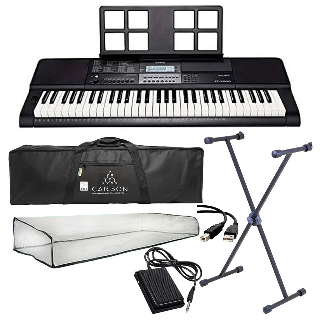 Kit Teclado Digital CASIO CT-X800 Preto TX02