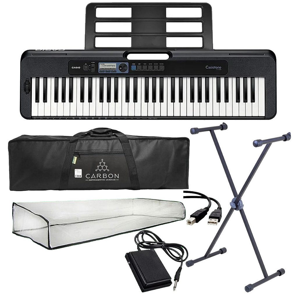 Kit Teclado Digital CT-S300 CASIO Preto TX02