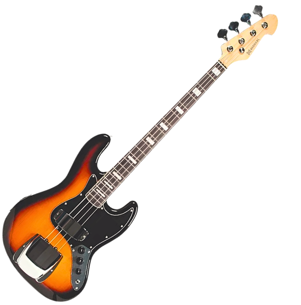 Baixo Jazz Bass Michael Bm675n Sunburst Black Cobertura Na Ponte Captador
