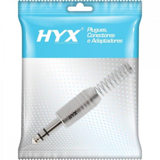 Conector P10 Macho Estéreo Niquelado HJ009S Prata HYX