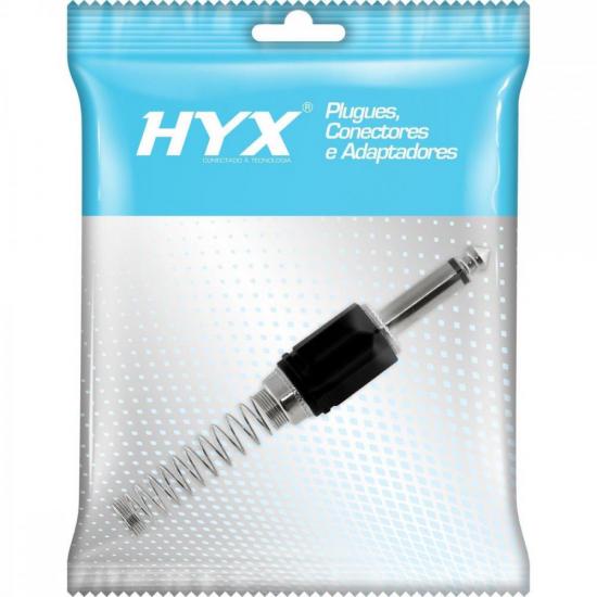 Conector P10 Macho Mono Liga de Zinco HJ019M Preto HYX