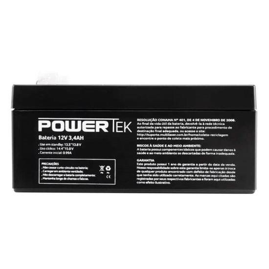 Bateria Selada 12V 3,4Ah EN008 Powertek