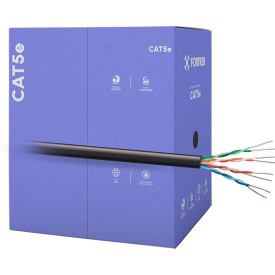 Cabo de Rede CAT5e 305m Fortrek FK500C CMX Preto - CX / 305