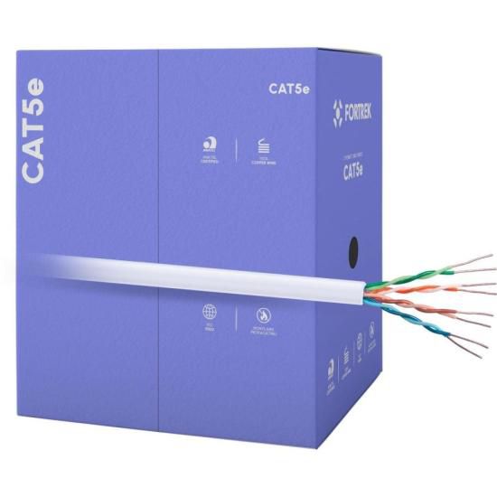 Cabo de Rede CAT5e 305m Fortrek FK500C CMX Branco - CX / 305