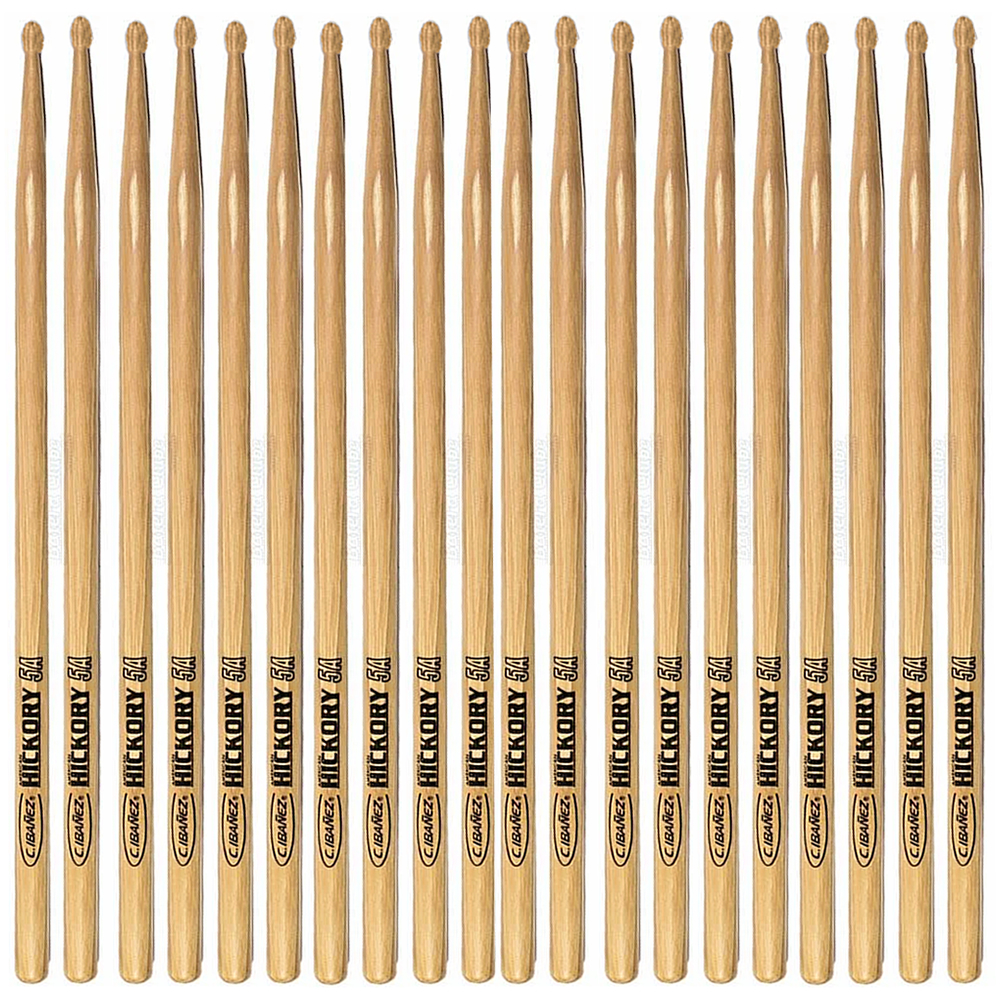 10 Pares de Baquetas C.Ibanez 5ADRH Dragon Hickory Ponta Madeira 5A