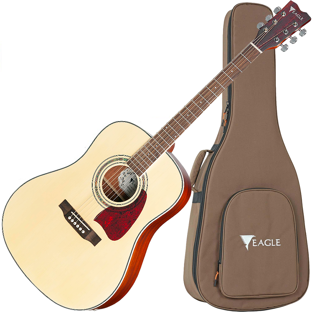 Violão Eletroacústico Eagle Ch888 Natural Folk Cordas Aço
