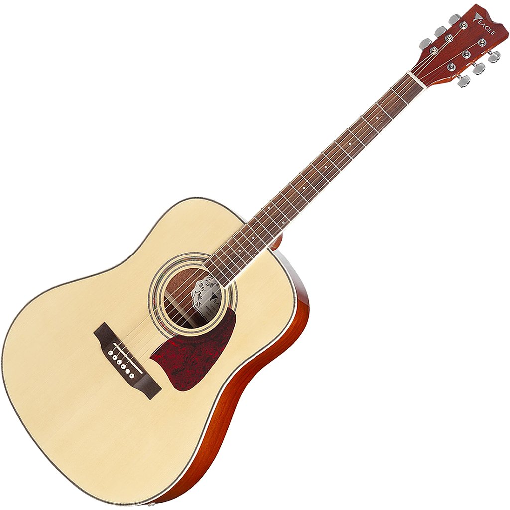 Kit Violão Eletroacústico Eagle Ch888 Natural Folk Aço Vx03