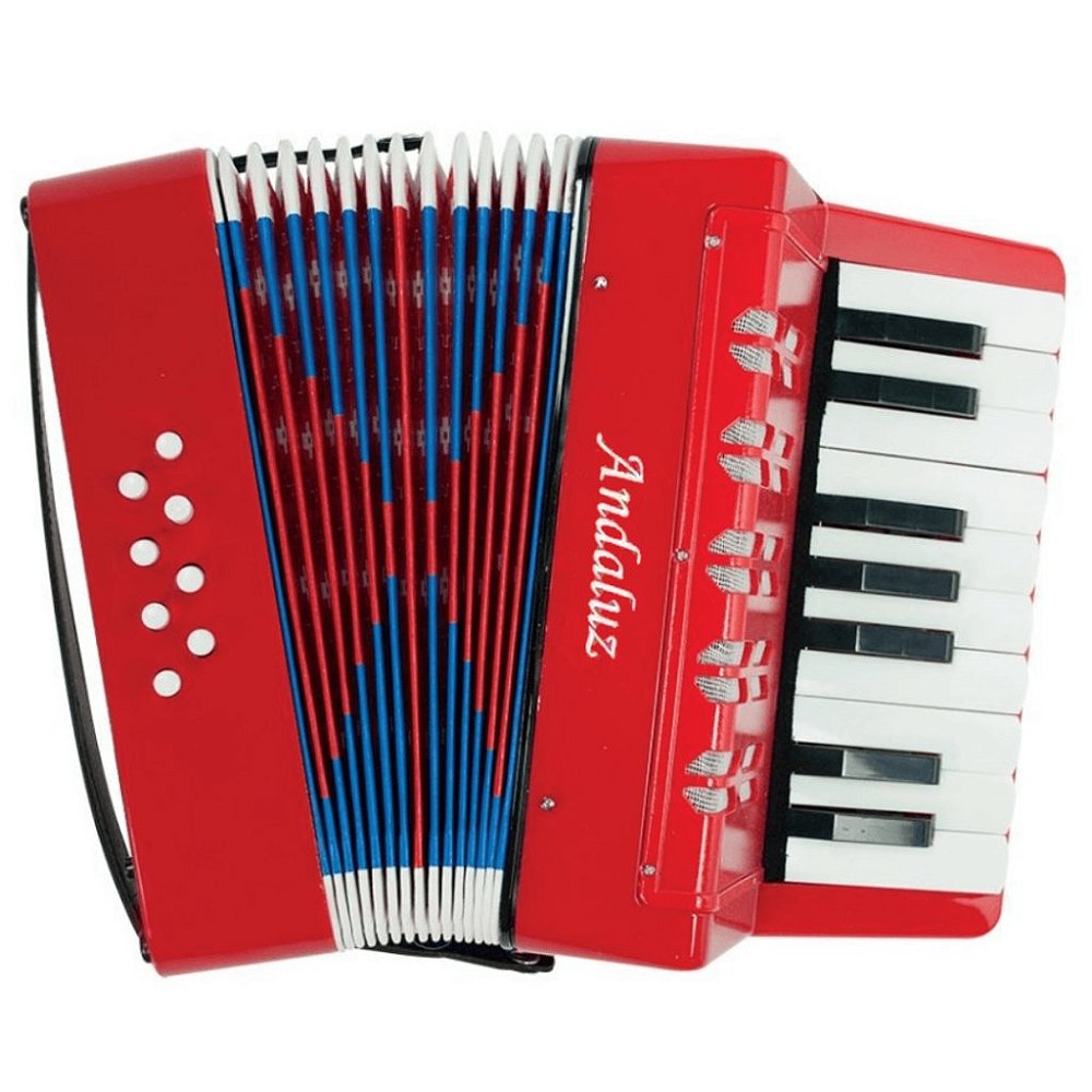Acordeon Sanfona Infantil 8 Baixos Andaluz Ac-Kids Vermelho