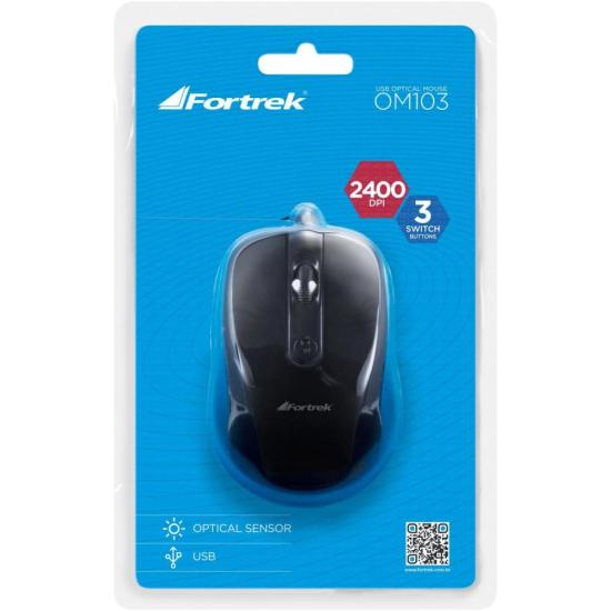 Mouse Fortrek OM103BK USB 2400 Dpi Preto