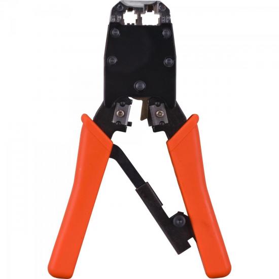 Alicate para Crimpar RJ11/RJ12/RJ45 com Catraca W ATC01 Laranja HYX