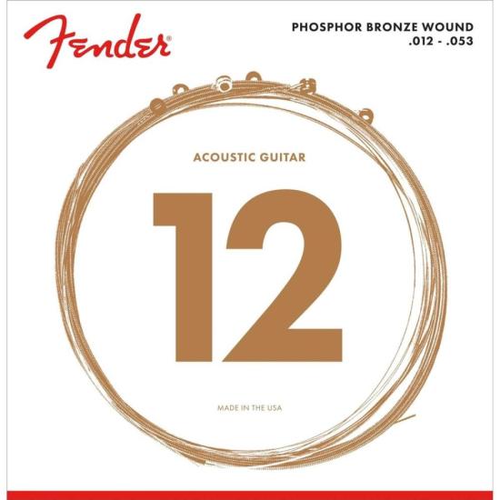Encordoamento Fender .012 60L Para Violão Aço Bronze Fosforoso