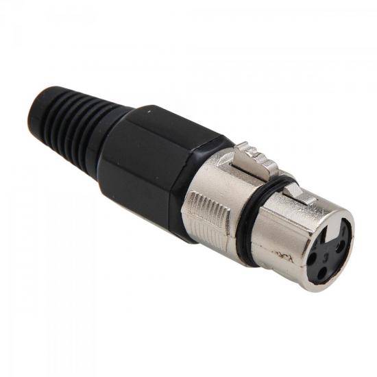 Conector Cannon XLR Fêmea JCCN0004 Plástico Preto Storm - PCT / 5