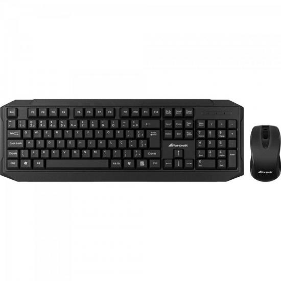 Combo Teclado + Mouse Wireless WCF-101 Preto FORTREK