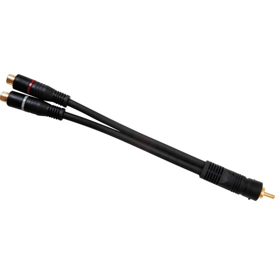 Cabo Y 2 RCA Fêmea x 1 RCA Macho 20cm 4mm CBAY0003 Preto Storm