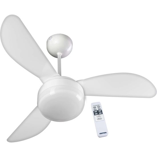 Ventilador de Teto 3 Pás 127V com Controle FENIX Branco VENTISOL