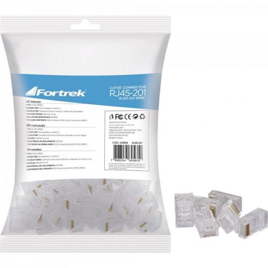Conector Macho CAT5E RJ45 201 Fortrek - BLI / 100