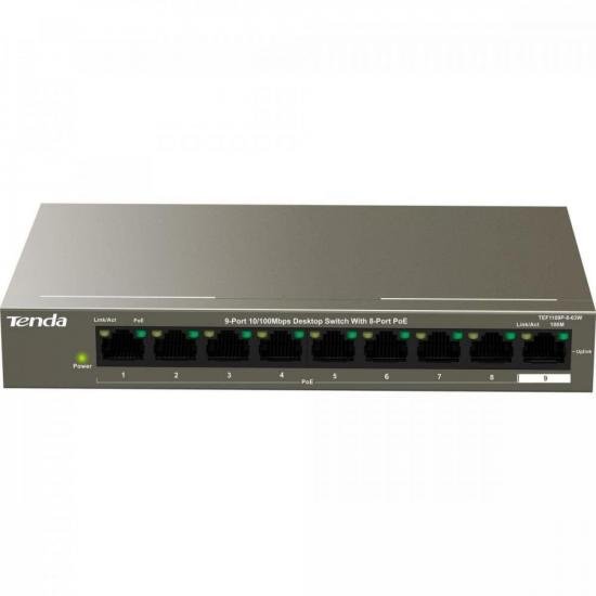 Switch 9 Portas 100MBPS TEF1109P-8-63W TENDA