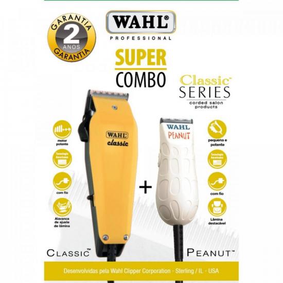 Kit de Máquinas de Corte e Acabamento Wahl Classic e Peanut 127V
