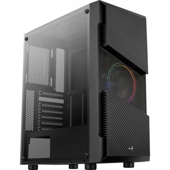 Gabinete Gamer Aerocool Mid Tower Menace Saturn FRGB Preto