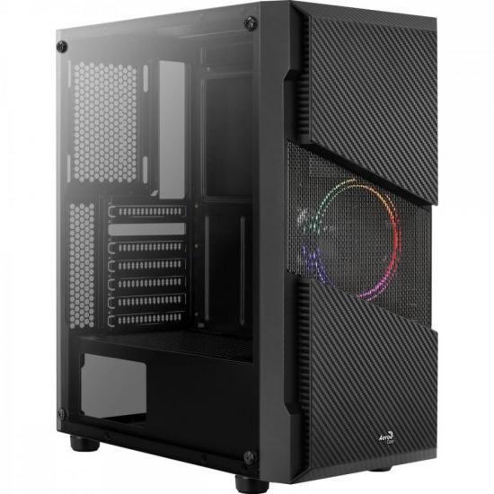 Gabinete Gamer Aerocool Mid Tower Menace Saturn FRGB Preto