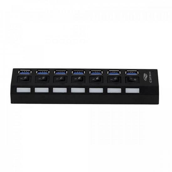 HUB USB 3.0 Portas com Chave HU-S370 Preto C3TECH