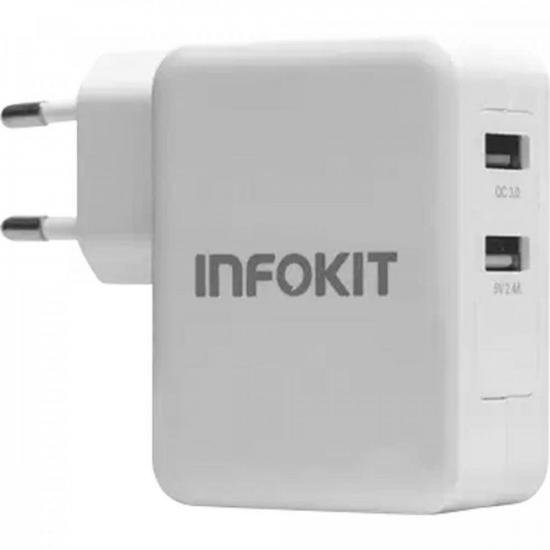 Carregador 36W USB TURBO QC 3.0 Branco EXBOM