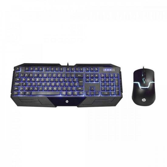 Kit Teclado e Mouse USB GK1100 Preto HP