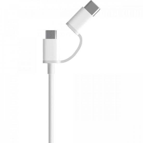Cabo USB TIPO C e MICRO USB 100 CM Branco Xiaomi