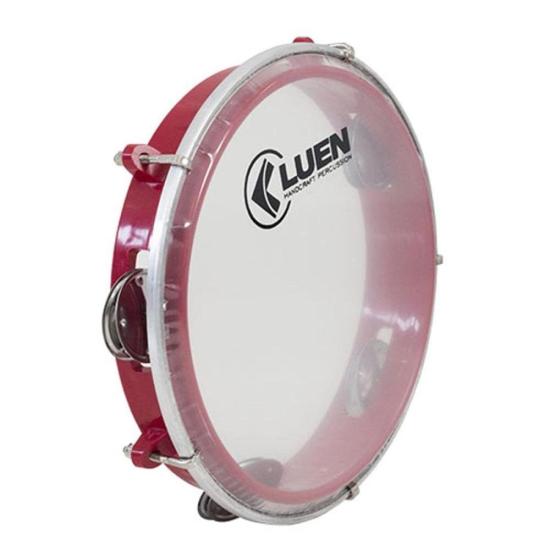 Pandeiro 08" Pele Cristal Junior Vermelho Luen