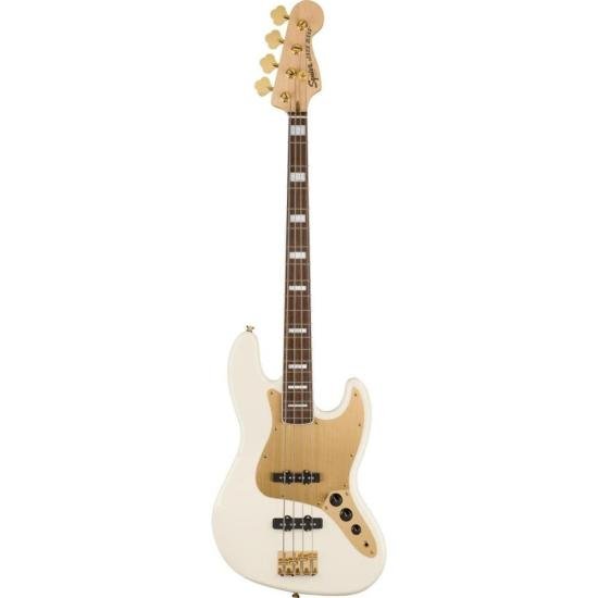 Contrabaixo Squier Jazz Bass Gold Edition Olympic White