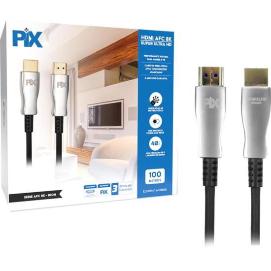 Cabo HDMI 2.1 8k 100m Fibra Optica Pix