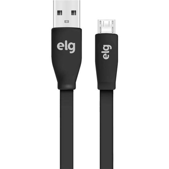 Cabo Flat Micro USB EC510PT 1,25m Preto ELG