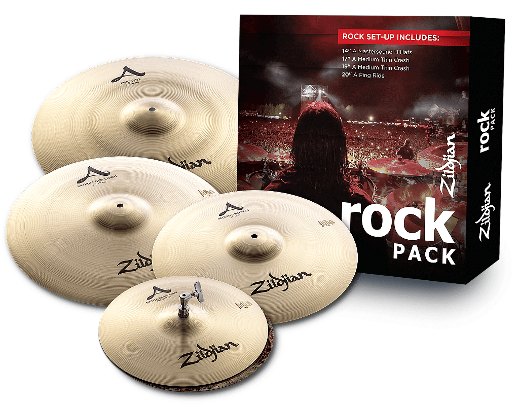 Kit de Pratos Zildjian A Series Rock 14", 17", 19", 20" A0801R