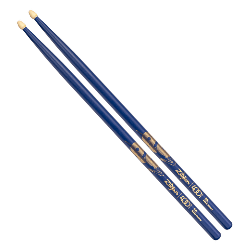 Par de Baquetas Zildjian 400 Anos Limited Edition Jazz Azul 5A Hickory