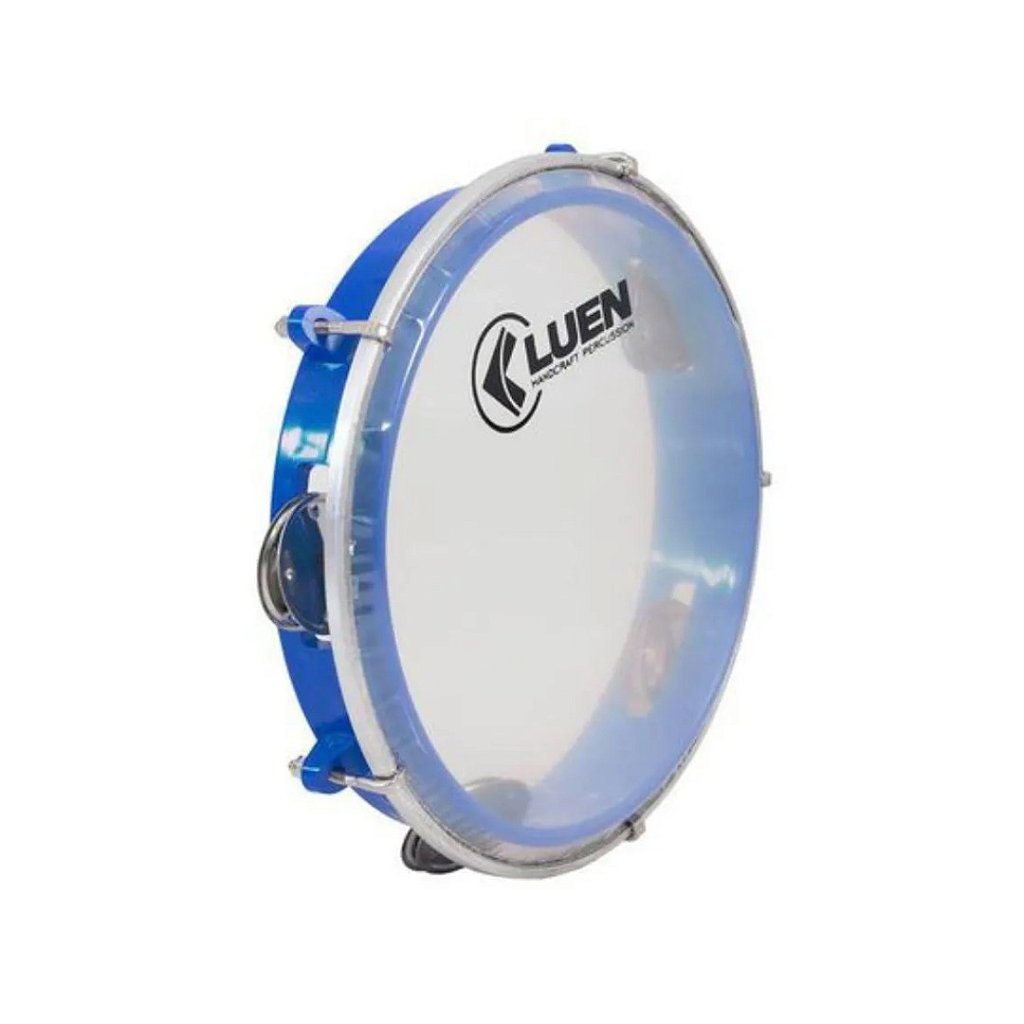 Pandeiro Luen Junior Pele Cristal 8 Polegadas ABS Azul 40084AZ